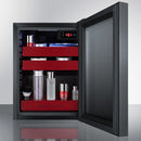 Summit BeautiFridge Cosmetics Cooler with Ruby Shelving and Tinted Glass Door
