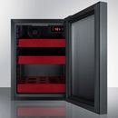 Summit BeautiFridge Cosmetics Cooler with Ruby Shelving and Tinted Glass Door
