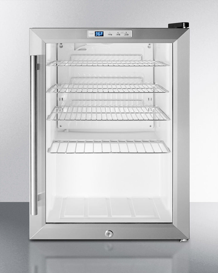Summit Compact Built-In Glass Door Beverage Center
