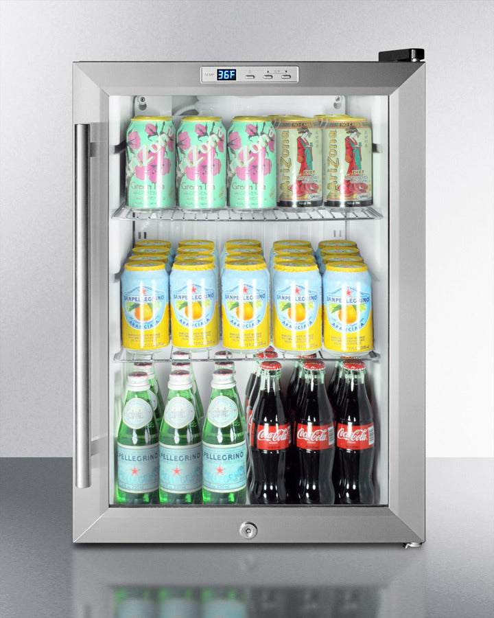 Summit Compact Built-In Glass Door Beverage Center