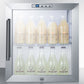 Summit Compact Built-In Glass Door Beverage Center with Stainless Steel Cabinet