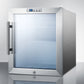 Summit Compact Built-In Glass Door Beverage Center with Stainless Steel Cabinet