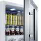 Summit Compact Built-In Glass Door Beverage Center with Stainless Steel Cabinet