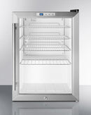 Summit Compact Built-In Glass Door Beverage Center with Stainless Steel Cabinet