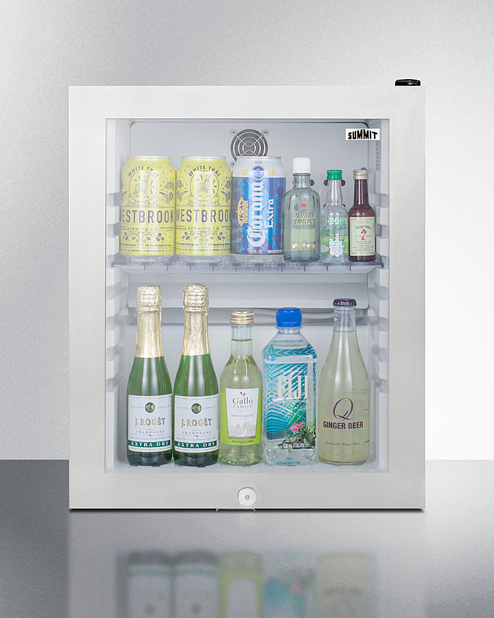 Summit Compact Glass Door Minibar with Front Lock
