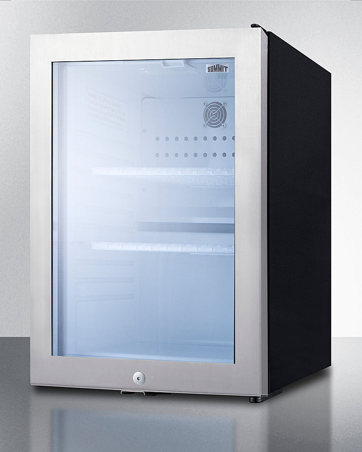 Summit Compact Glass Door Minibar with Front Lock