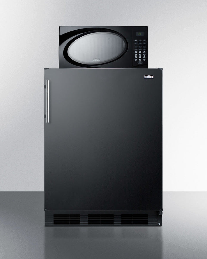 Summit Compact Refrigerator-Freezer-Microwave Unit With Dual Evaporator Cooling and Black Exterior Finish