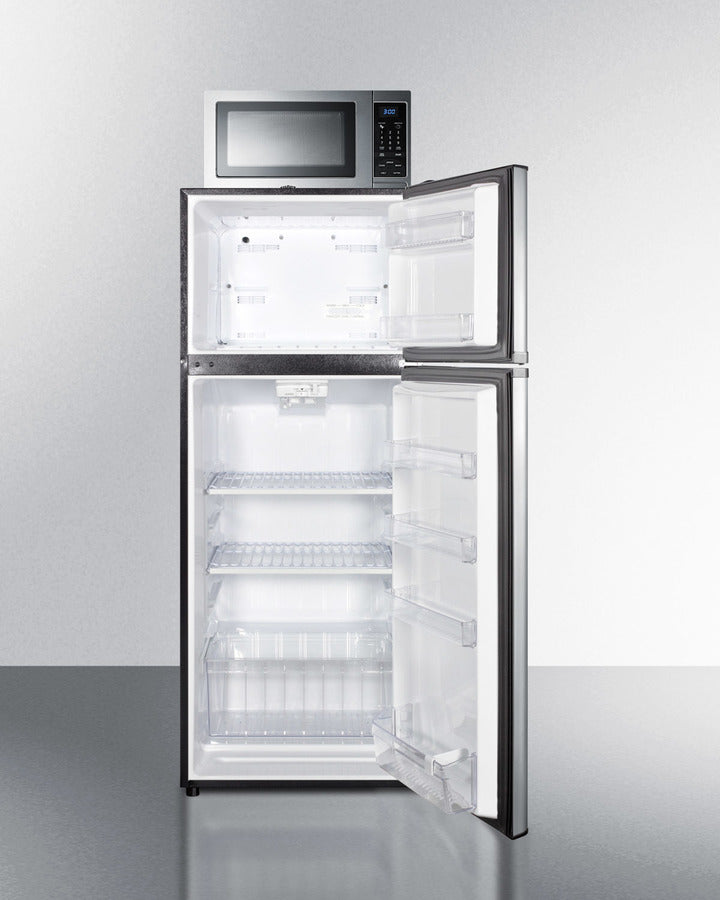 Summit Frost-Free Refrigerator-Freezer-Microwave Combination Unit in Stainless Steel