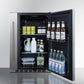 Summit Shallow Depth 24" Wide Built-In All-Refrigerator With Slide-Out Storage Compartment