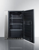 Summit Shallow Depth 24" Wide Outdoor Built-In All-Refrigerator With Slide-Out Storage Compartment 