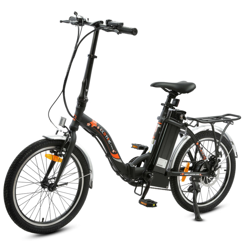 UL Certified-Ecotric Starfish 20inch Portable and Folding Electric Bike-Matt Black