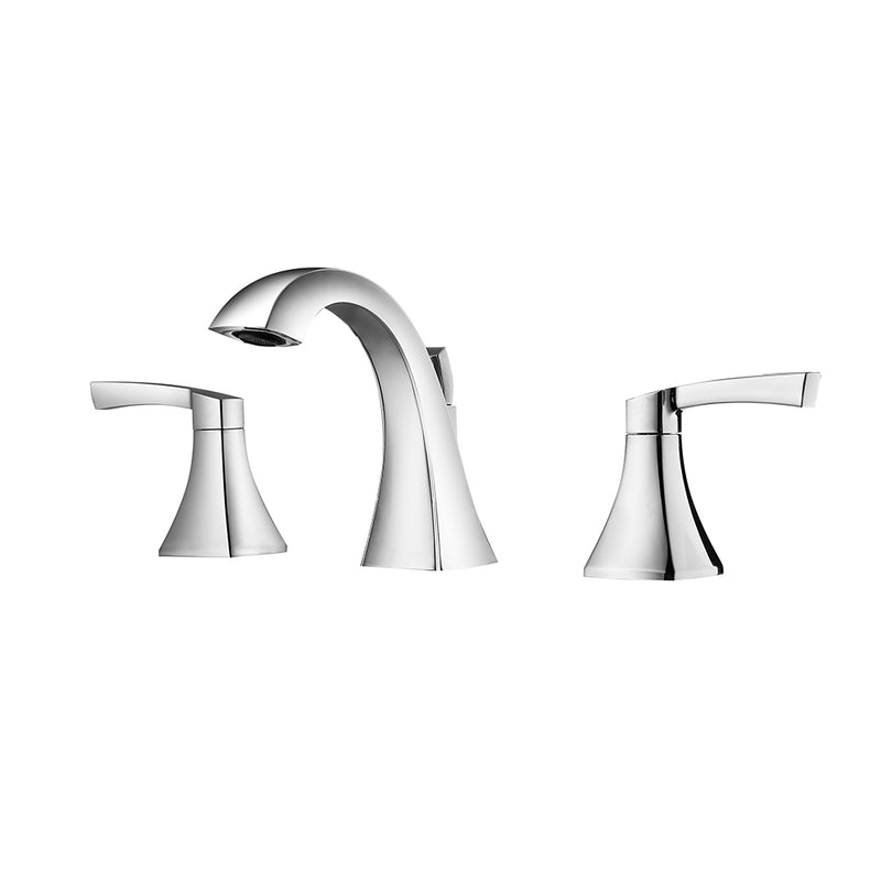 Vinnova Abbie Two-Handle 8-Inch Widespread Bathroom Faucet Polished Chrome Finish Front View