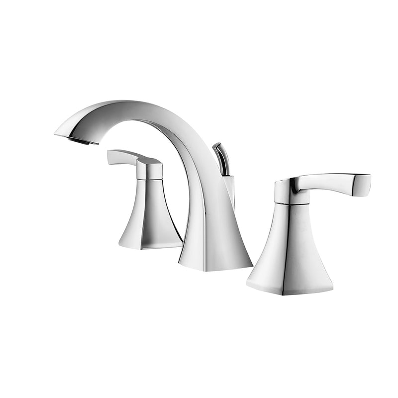 Vinnova Abbie Two-Handle 8-Inch Widespread Bathroom Faucet Polished Chrome Finish Side View