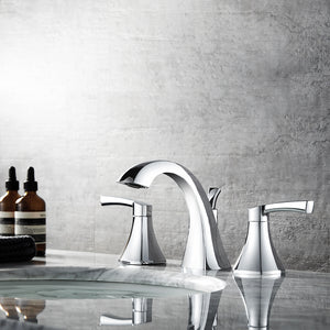 Vinnova Abbie Two-Handle 8-Inch Widespread Bathroom Faucet Polished Chrome Finish with Basin