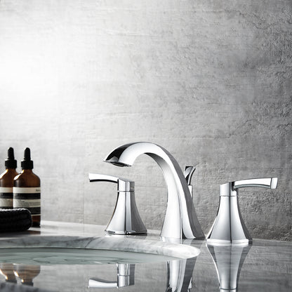 Vinnova Abbie Two-Handle 8-Inch Widespread Bathroom Faucet Polished Chrome Finish with Basin