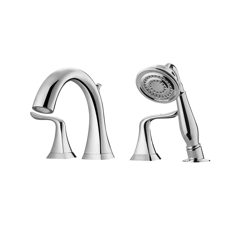 Vinnova Claudius Roman Tub Faucet with Hand-Held Shower Polished Chrome Finish Front View