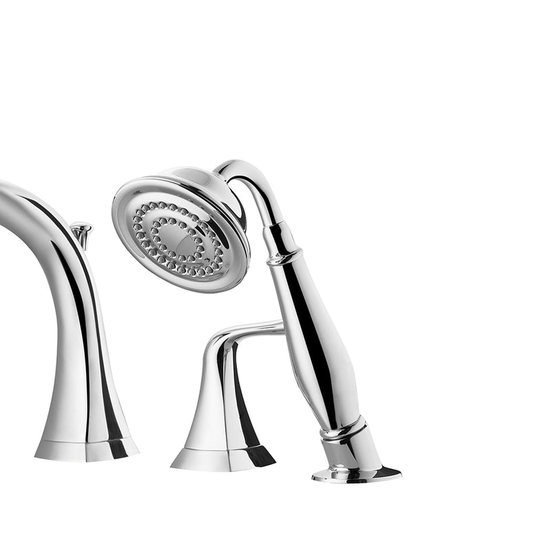 Vinnova Claudius Roman Tub Faucet with Hand-Held Shower Polished Chrome Finish Handheld Shower