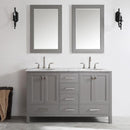 Vinnova Gela 60" Double Vanity with Carrara White Marble Countertop - with Mirror
