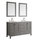 Vinnova Gela 60" Double Vanity with Carrara White Marble Countertop - with Mirror