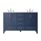 Vinnova Gela 60" Double Vanity with Carrara White Marble Countertop - without Mirror