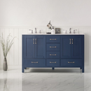 Vinnova Gela 60" Double Vanity with Carrara White Marble Countertop - without Mirror