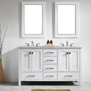 Vinnova Gela 60" Double Vanity with Carrara White Marble Countertop - with Mirror