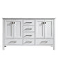 Vinnova Gela 60" Double Vanity with Carrara White Marble Countertop - without Mirror