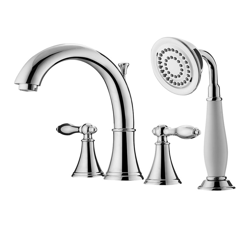 Vinnova Julius Roman Tub Faucet with Hand-Held Shower Polished Chrome Finish