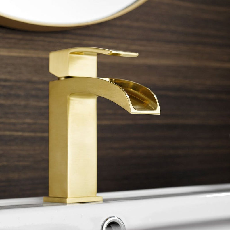 Vinnova Liberty Single-Handle Basin Bathroom Faucet Brushed Gold Finish