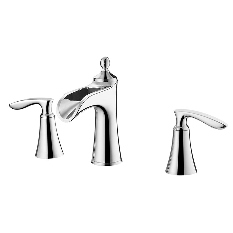 Vinnova Ukiah Two Handle 8 Inch Widespread Bathroom Faucet Polished Chrome Finish