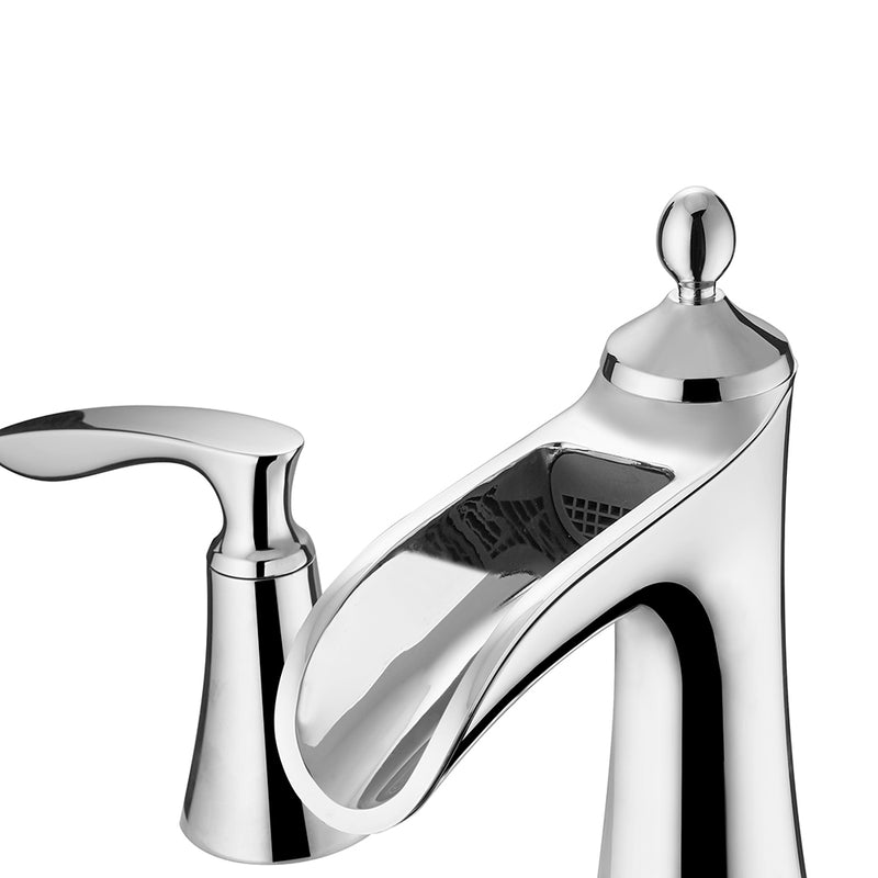 Vinnova Ukiah Two Handle 8 Inch Widespread Bathroom Faucet Polished Chrome Finish Top View