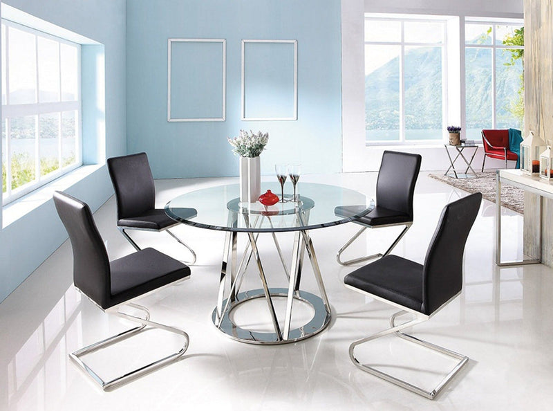 Whiteline Mod - Clear  Hanover Dining Table DT1468 - PrimeFair