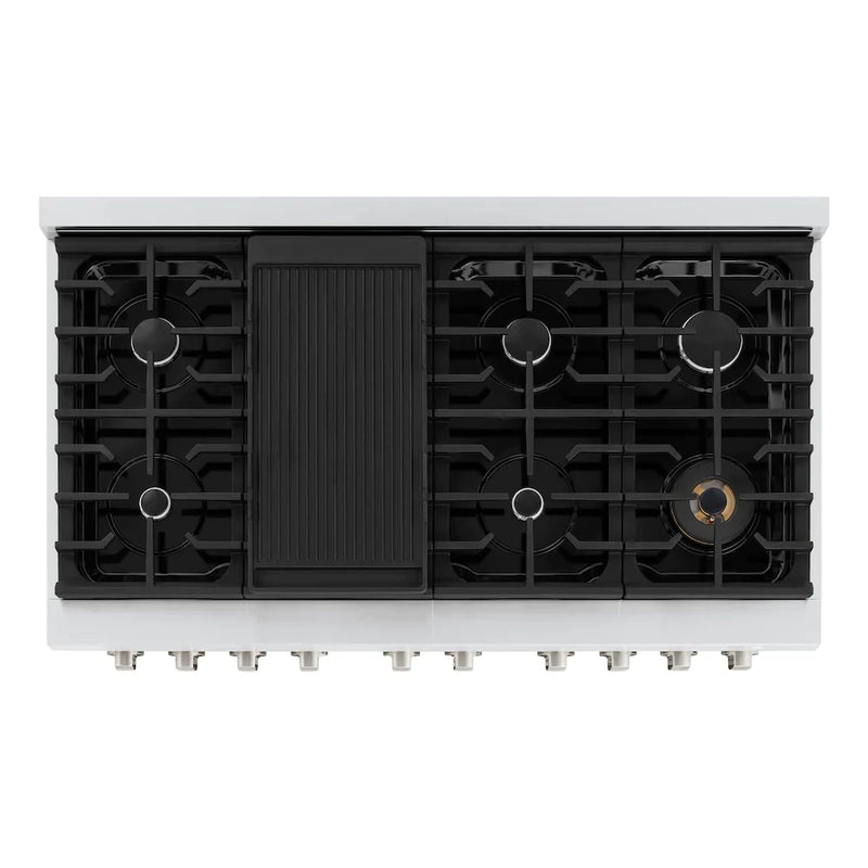 ZLINE 48 in. 6.7 cu. ft. 8 Burner Double Oven Gas Range in Stainless Steel 